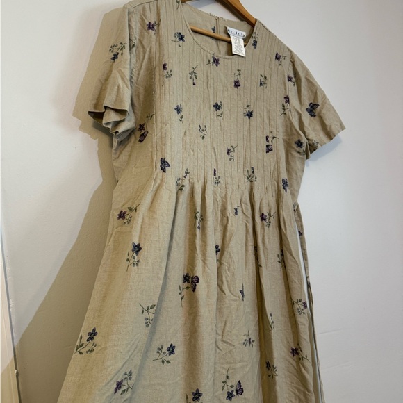 Vintage Linen Dress - Adjustable Size L - Picture 6 of 10